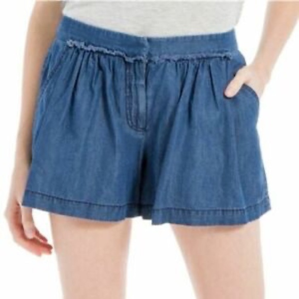 Max Studio NWT London Indigo Blue Odette Chambray Shorts Size 2